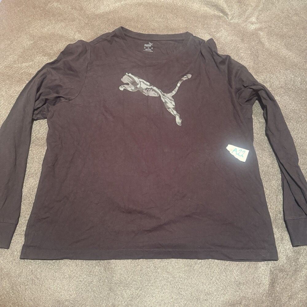 Puma Mens TShirt XXL Double Extra Large Black Tee Shirt Long Sleeve Activewear